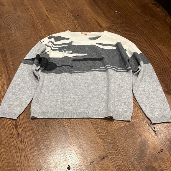 Kier and J Women’s Cashmere Sweater Grey and White Size Medium - Picture 1 of 4